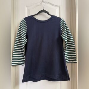 Blue 3/4 Sleeve with Green Stripe Sleeves JCrew Size M